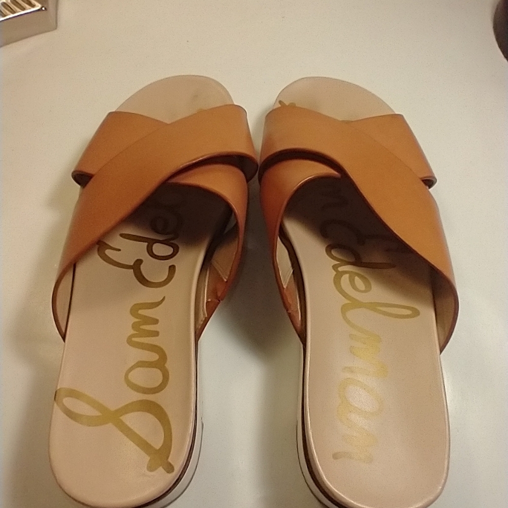 Sam Edelman Audrea Cross Strap Leather Slide Sandals Women's sz 8M. - Picture 8 of 12